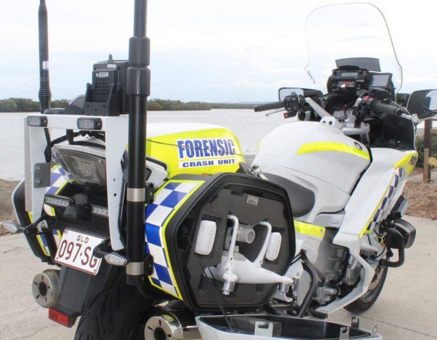 Las motocicletas de la Policía de Queensland equipada con drones. Foto Policía de Queensland-infodron.