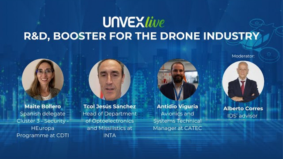 Unvex analiza en un webinario la importancia del I+D como impulsor de la industria de los drones