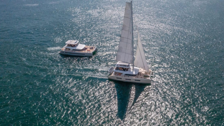 Salida de los barcos dirección al Caribe. Fuente DJI.