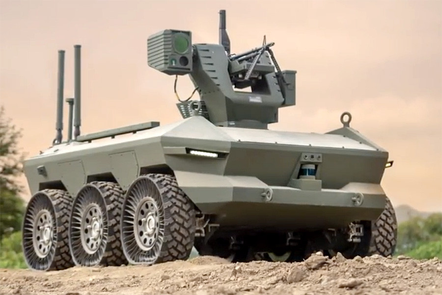 Guardian Aspis Rws en el Hyundai Rotem 6×6 UGV. Foto Escribano