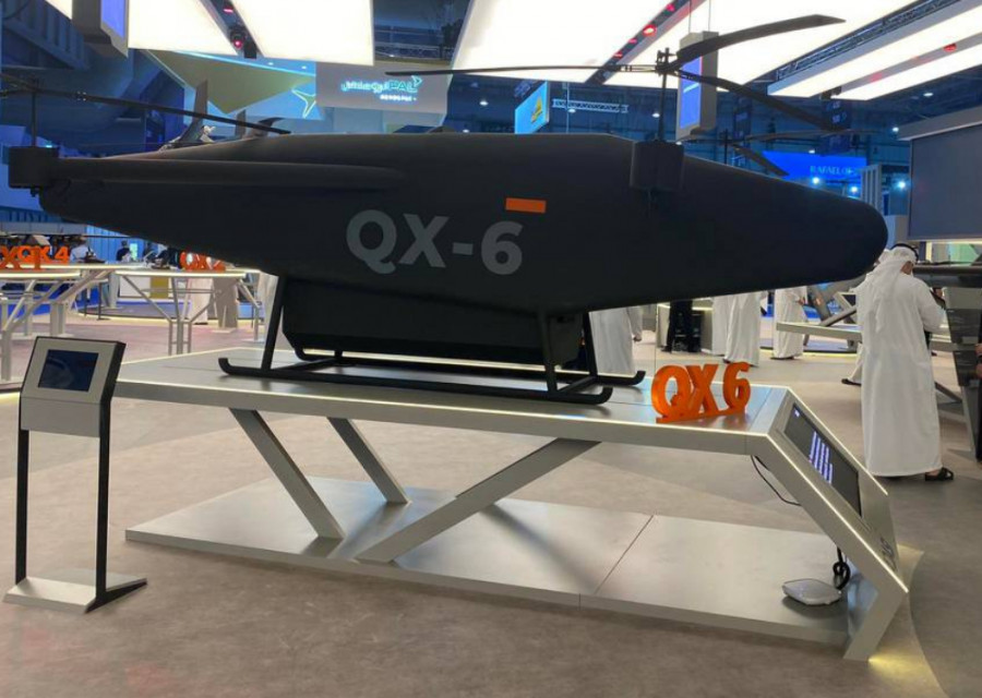El dron QX-6 en el Salón Aeronaútico de Dubai. Fuente Agnes Helou