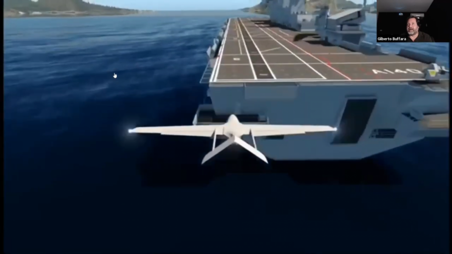 Simulación por ordenador del Albatros volando sobre el NAM Atlántico.