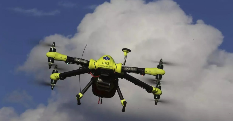 Dron desfibrilador. Foto Karolinska Institutet