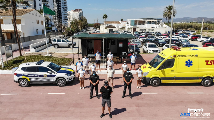 Equipo controlando las playas este verano. Foto ASG Drones.