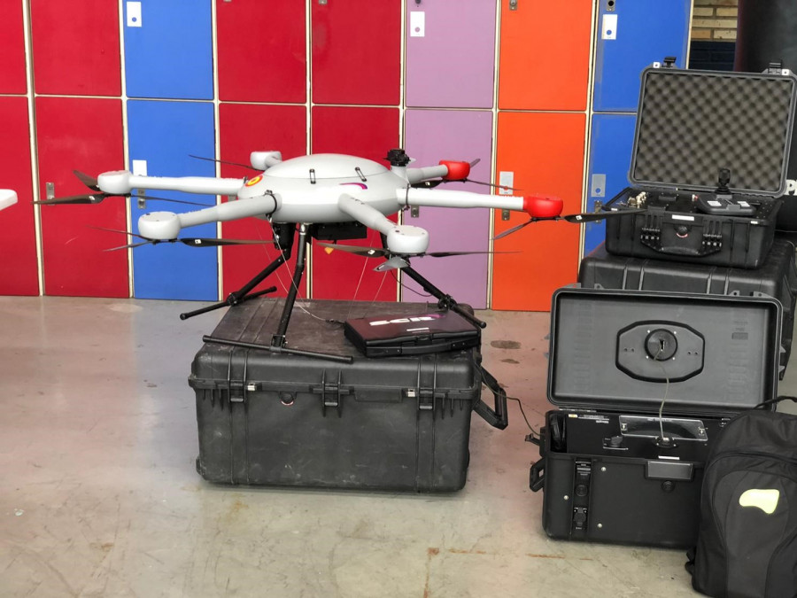 Un dron utilizado por la policía.