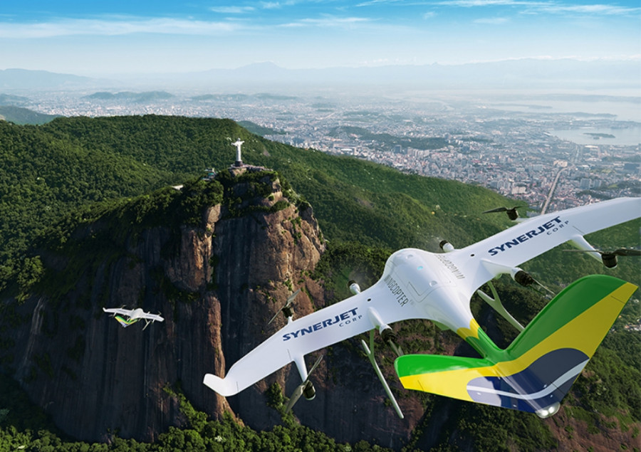 Un Wingcopter 198 en vuelo. Foto Wingcopter.
