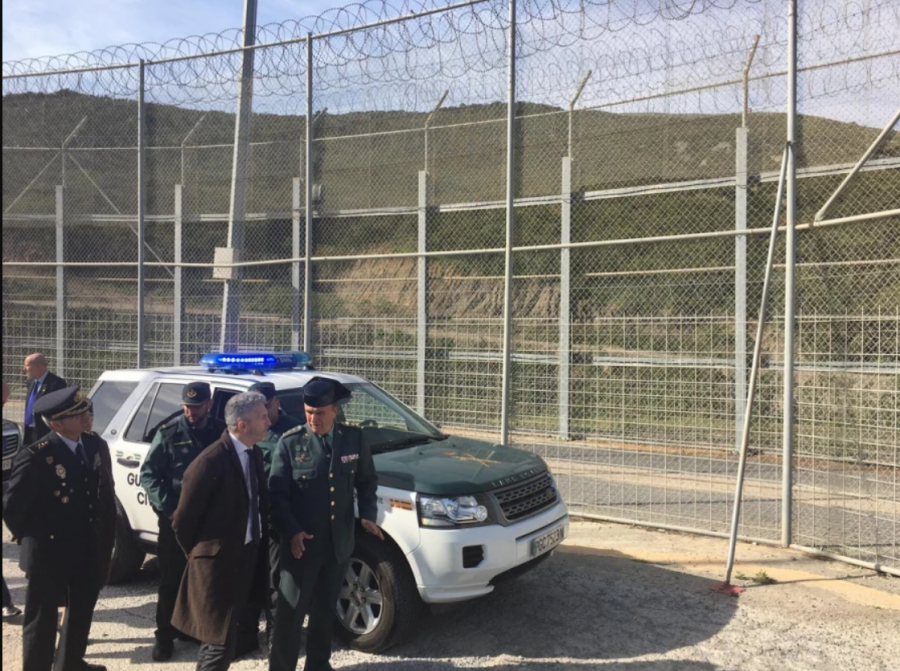 Visita del ministro de Interior Fernando Grande-Marlaska al perímetro fronterizo de Ceuta. Foto Ministerio del Interior