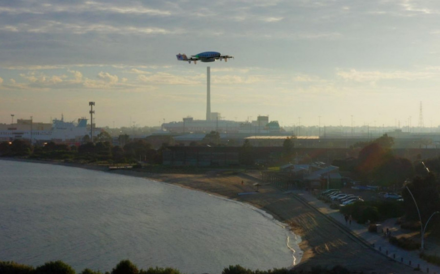 Dron en vuelo. Foto Swoop Aero.