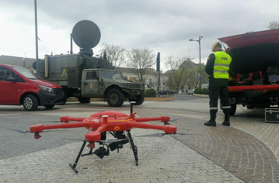 RPAS Cóndor desplegado por la UME. Foto Dronetools