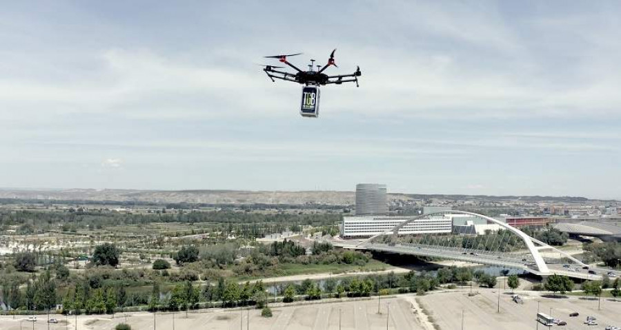 Dron durante las pruebas en Hera Drone Hub. Foto Restalia