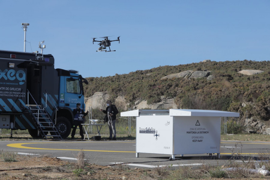Simulacro de DroneSafeBox en Lugo. Foto ITG.