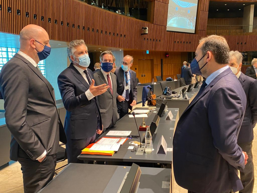 José Luis Ábalos durante el Consejo de Ministros de la Unión Europea. Foto