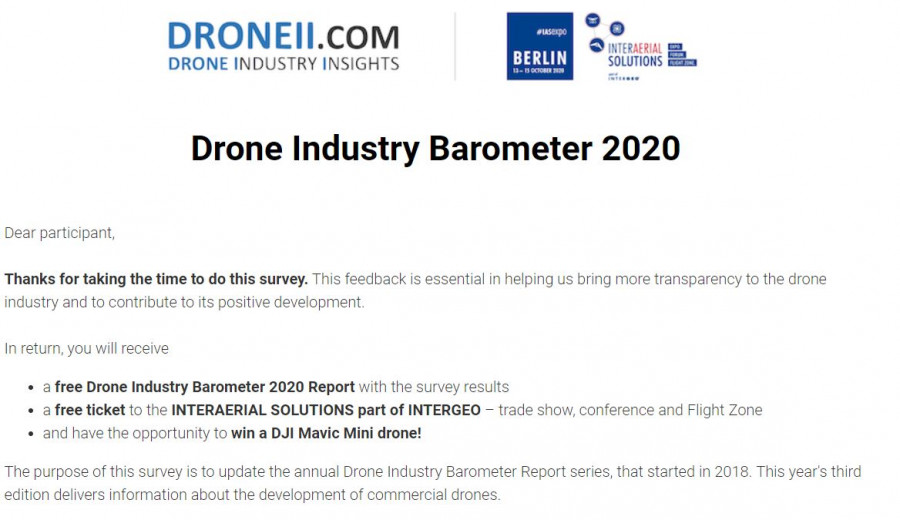 Drone Industry Barometer 2020. Foto DroneII.