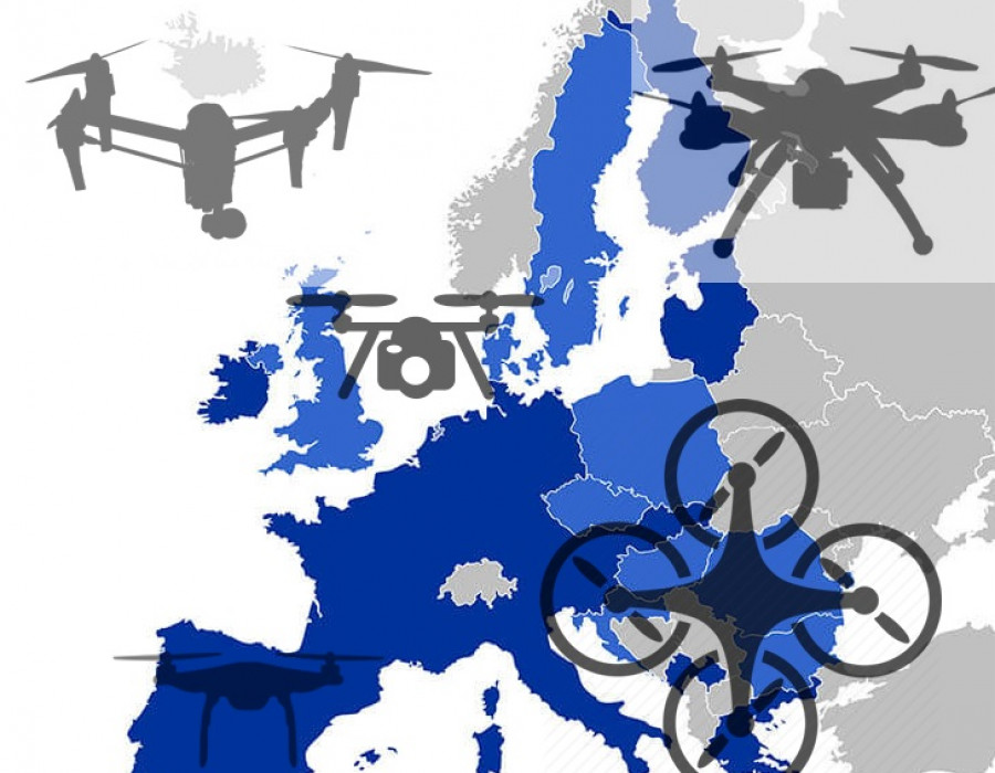 Mapa de drones UE. Foto EASA.
