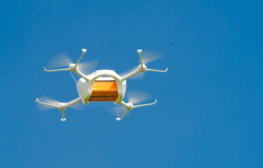 Dron en servicio de entrega. Foto Swiss Post.