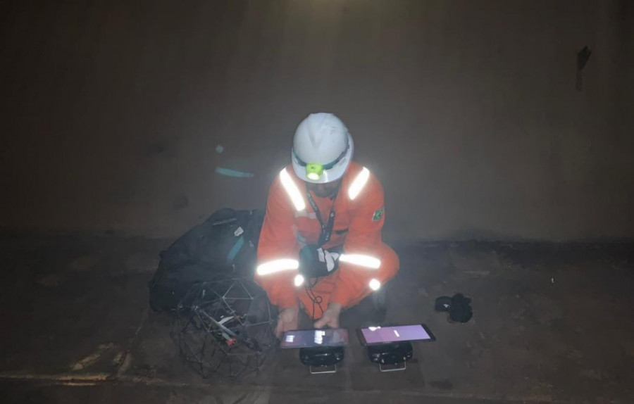 Inspección en el petrolero. Foto Terra Drone Brasil.