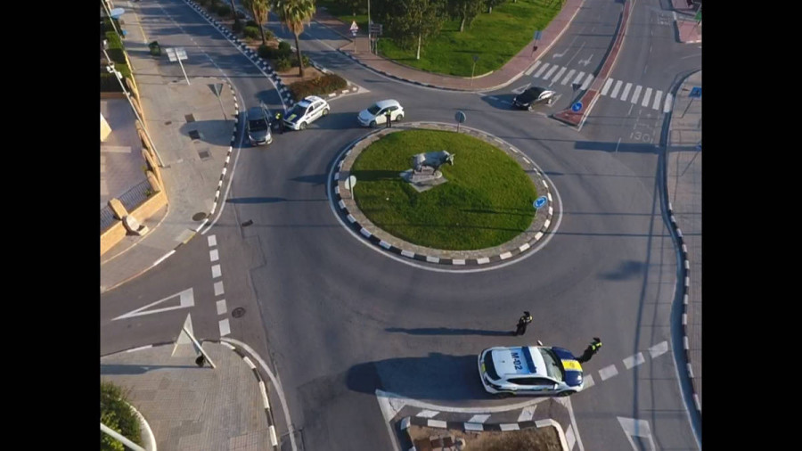 Imagen con dron de los accesos a la ciudad. Foto Policía Local.