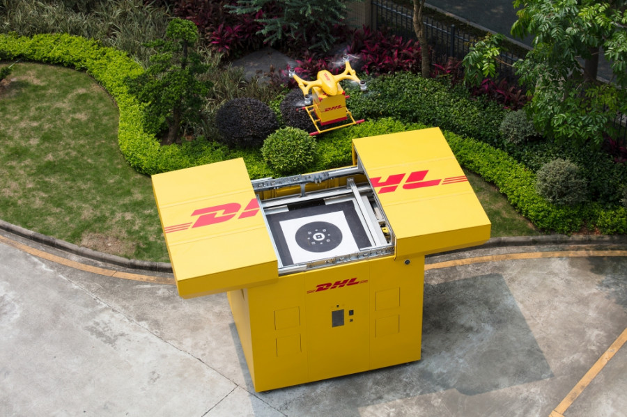 Sistema de entrega de paquetes en China. Foto DHL.