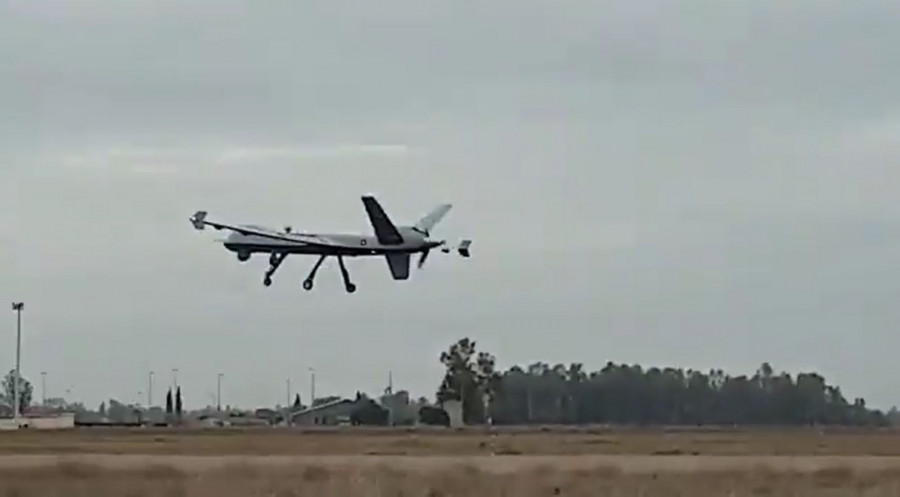 Primer vuelo del Predator en Badajoz. Foto Ejército del Aire.