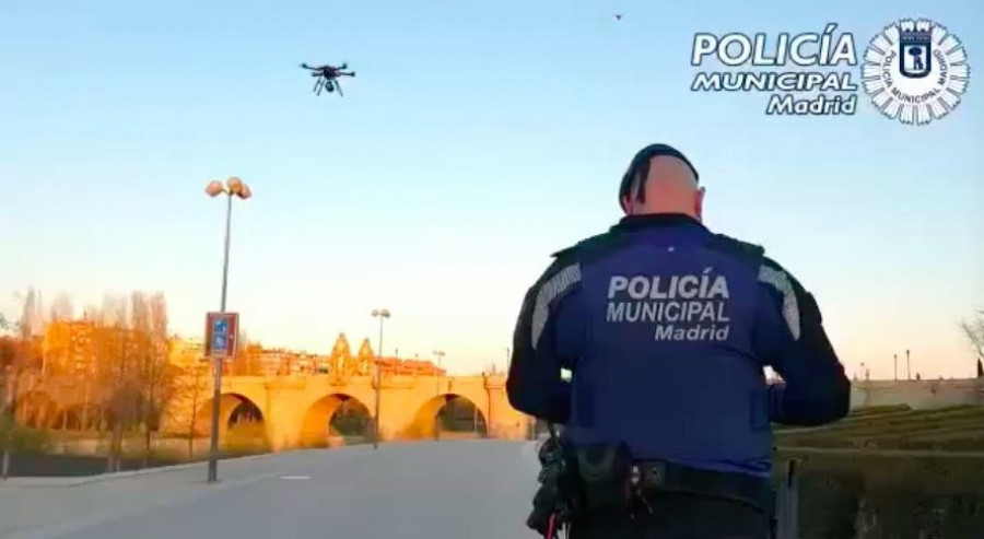 Despliegue del dron en Madrid. Policía Municipal.