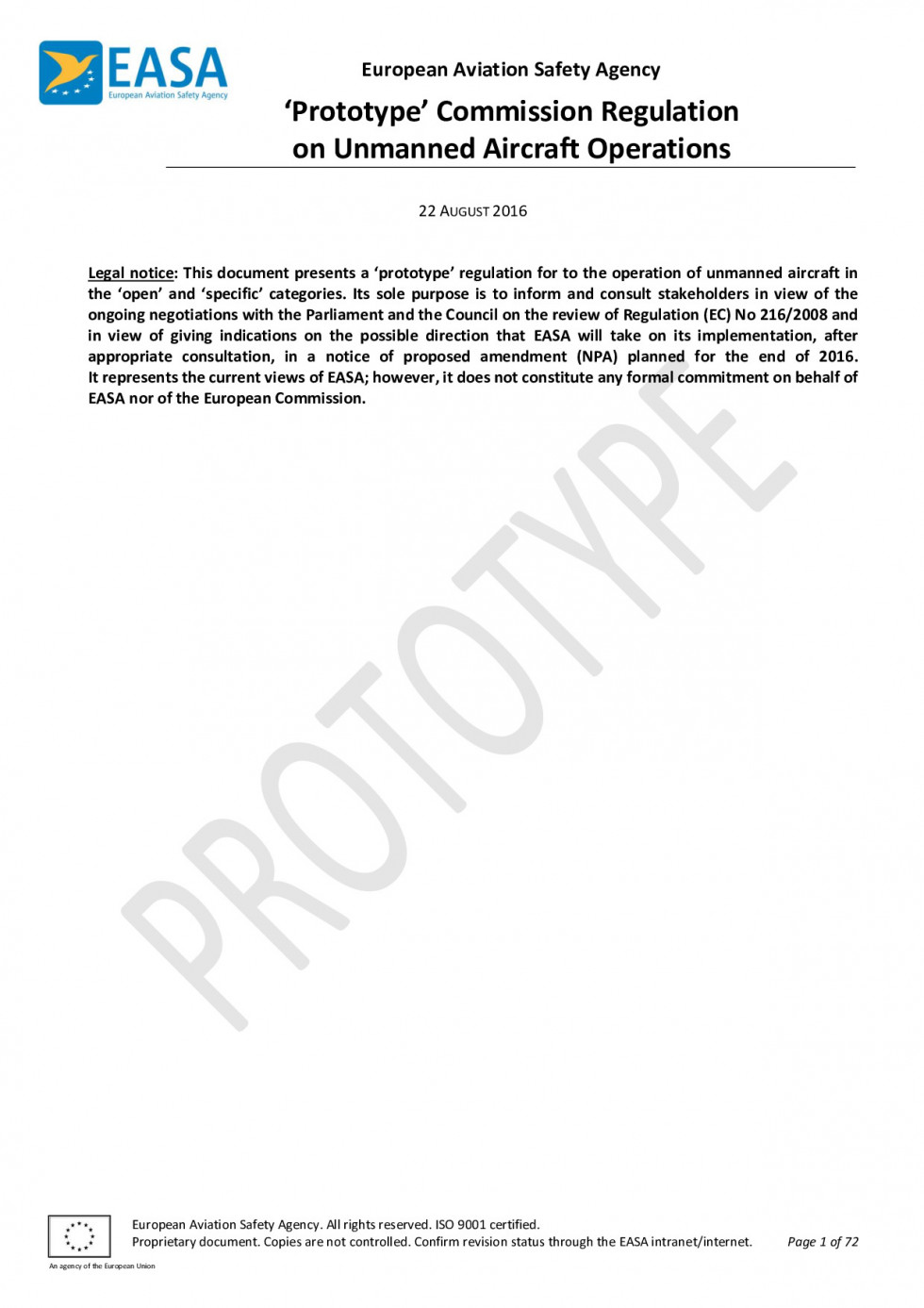 160917 Reglas20Prototipo20para20UAS20Europa