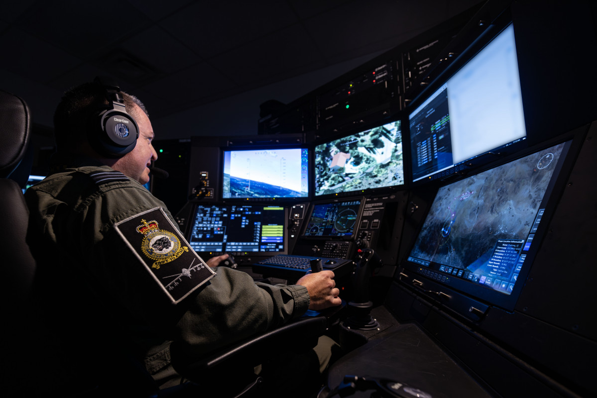 RAF dron Protector Protector 54 Sqn Instructor Operating Course on Simulator Aug 2023 Original Image m30257