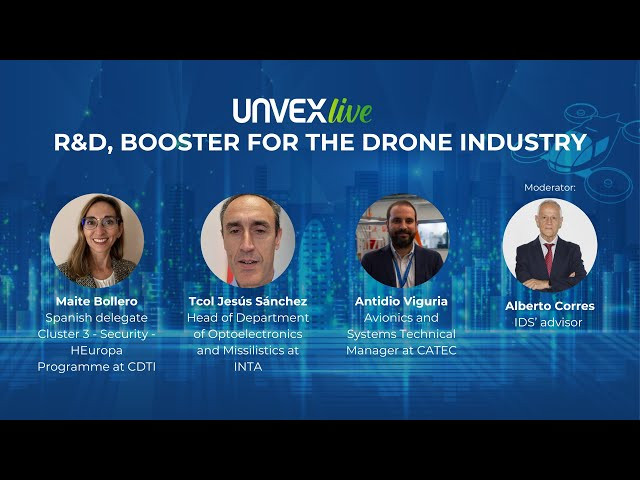Unvex analiza en un webinario la importancia del I+D como impulsor de la industria de los drones