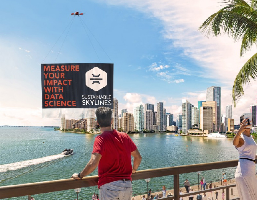Sustainable publicidad con drones
