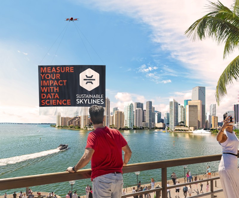 Sustainable publicidad con drones