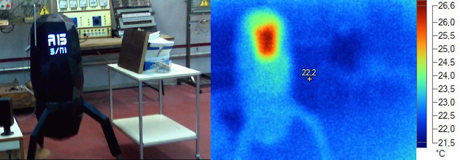 Prototipo UGV. Detalle de la huella térmica de la emisión láser